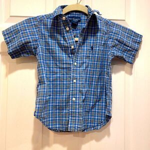 Ralph Lauren Shortsleeve Button Down , Boys sz 4T,